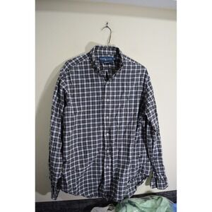Polo Ralph Lauren MENS L Plaid Green Pony Classic Preppy Button Down L/S Shirt